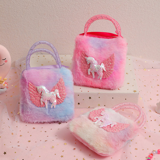 Sacs de rangement mignons licorne de dessin animé pour enfants, vêtements quotidiens