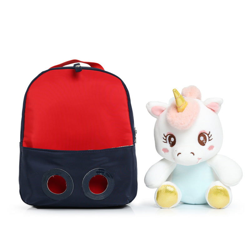 Cartoon Plush Korean Style Unicorn Doll Children's Backpacks