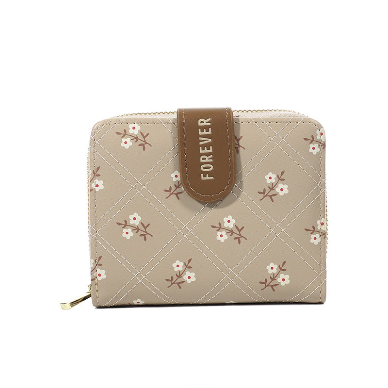 Women's Creative Button Simple Printed Short Ladies Wallets