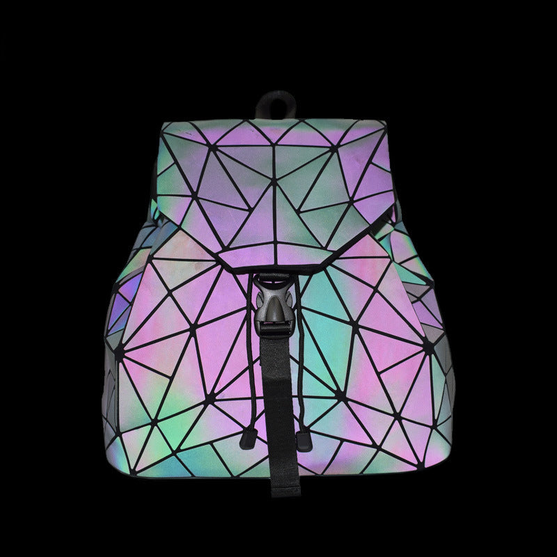 Women's Geometric Night Song Colorful Rhombus Trendy Backpacks