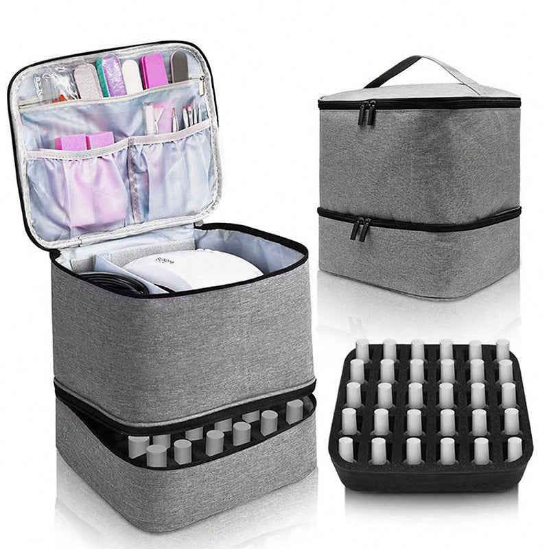 Double Storage Heightened Large Capacity Portable Cosmetic Bags