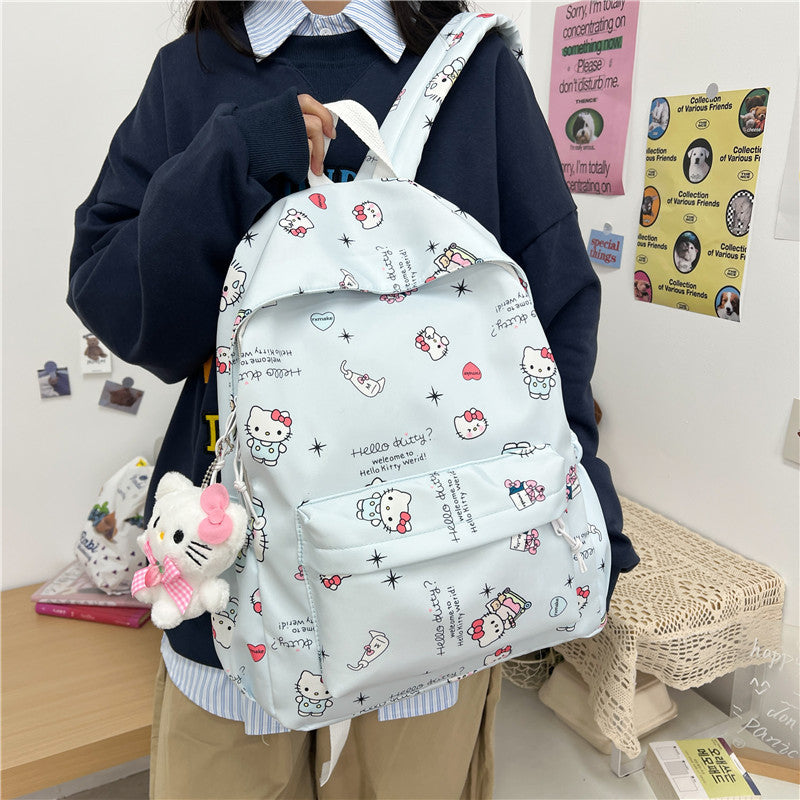 Women's Style Cat Printed College Large Capacity Backpacks