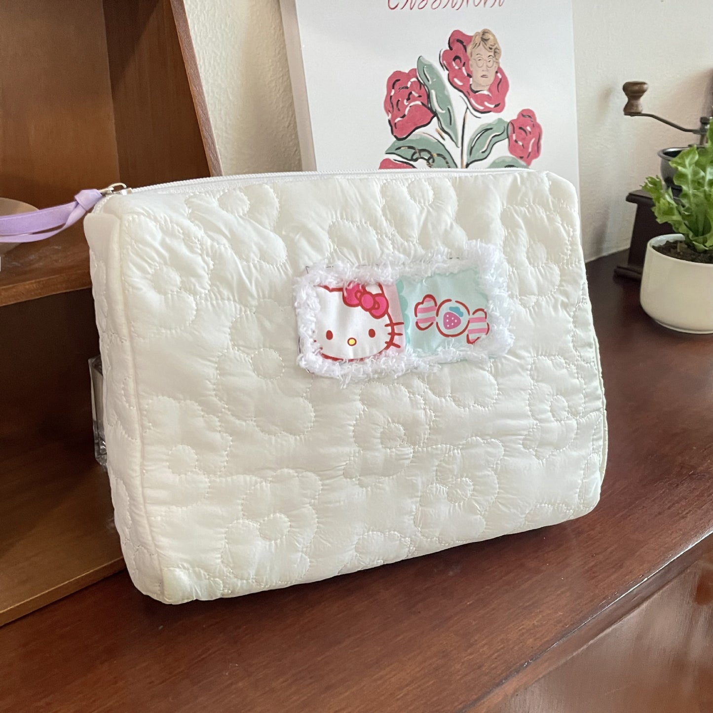 Flower Cute Cat Storage Female Portable Cosmetic Bags