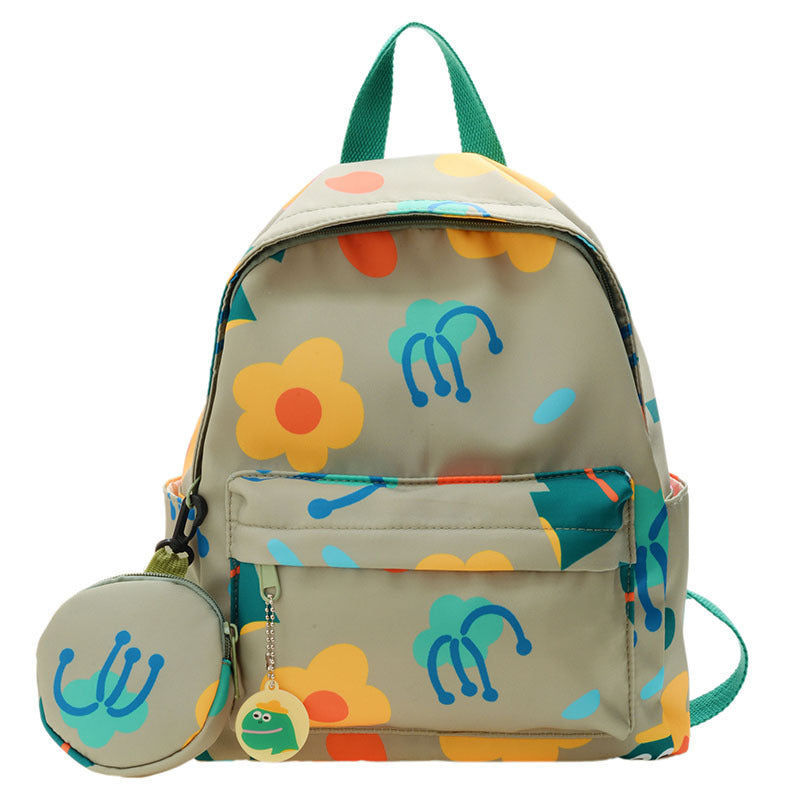 Children's Korean Leisure Campus Flower Iti Female Children's Backpacks