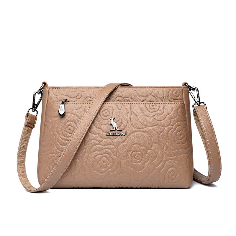 Female Kangaroo Simple Embossed Mom Large Crossbody Bags