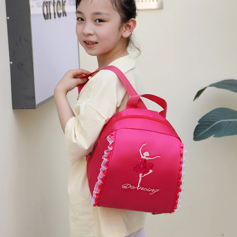 Children's Double Latin Ballet Embroidery Printing Princess Backpacks