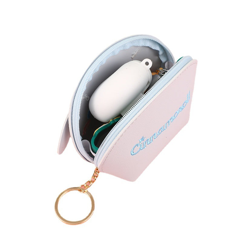 Porte-monnaie Portable en forme de cœur, petit porte-monnaie jaune créatif pour enfants