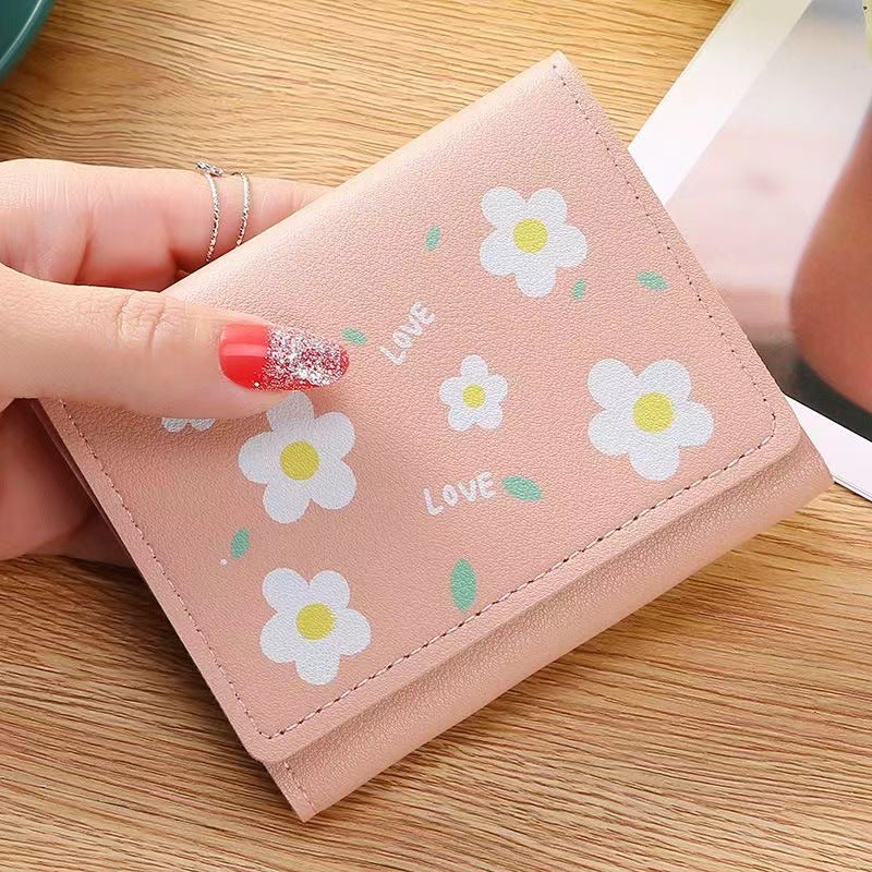 Style Han Elements Short Junior High Small Simple Multifunctional Ladies Wallets