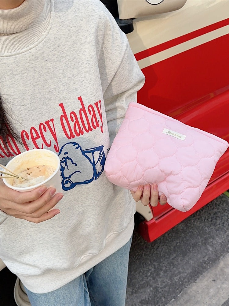 Pochette matelassée rose clair Artsy pour femmes, petits sacs à cosmétiques