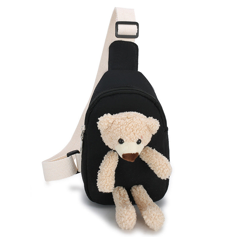 Bear Cartoon Canvas Small Boys Primary Children's Shoulder Bags