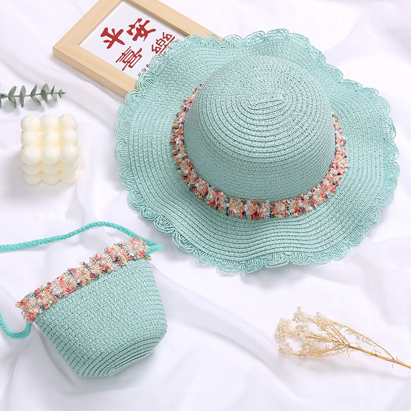 Children's Lace Bow Straw Woven Little Cute Bags