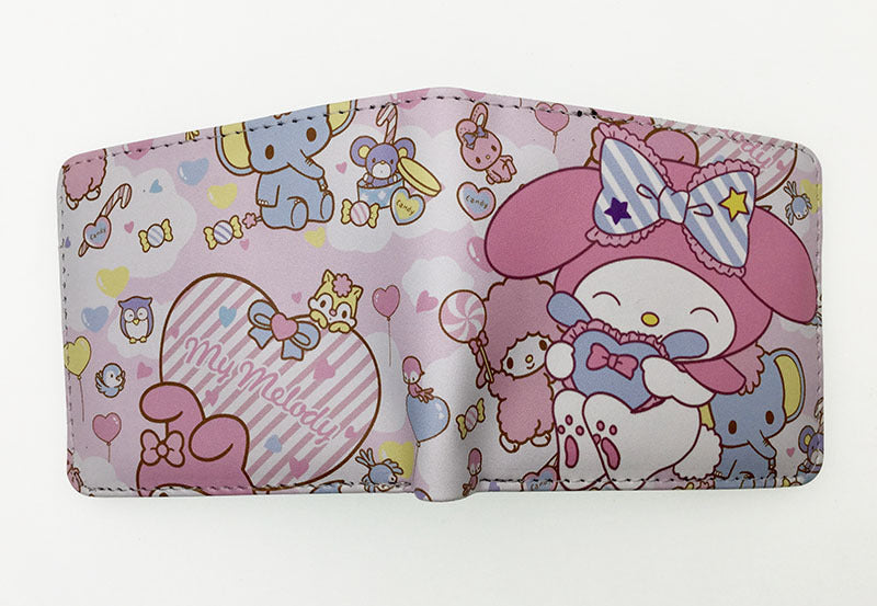 Little Devil Clow Pink Cat Melody Short Ladies Wallets