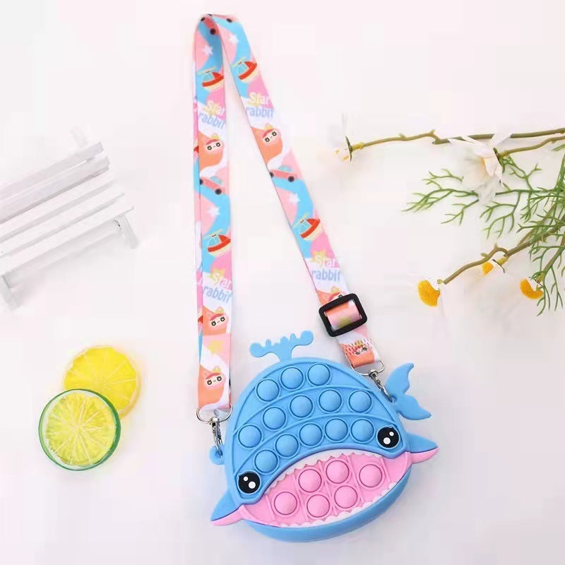 Children's Blue Whale Bubble Silicone Cartoon Cute Children's Coin Purse