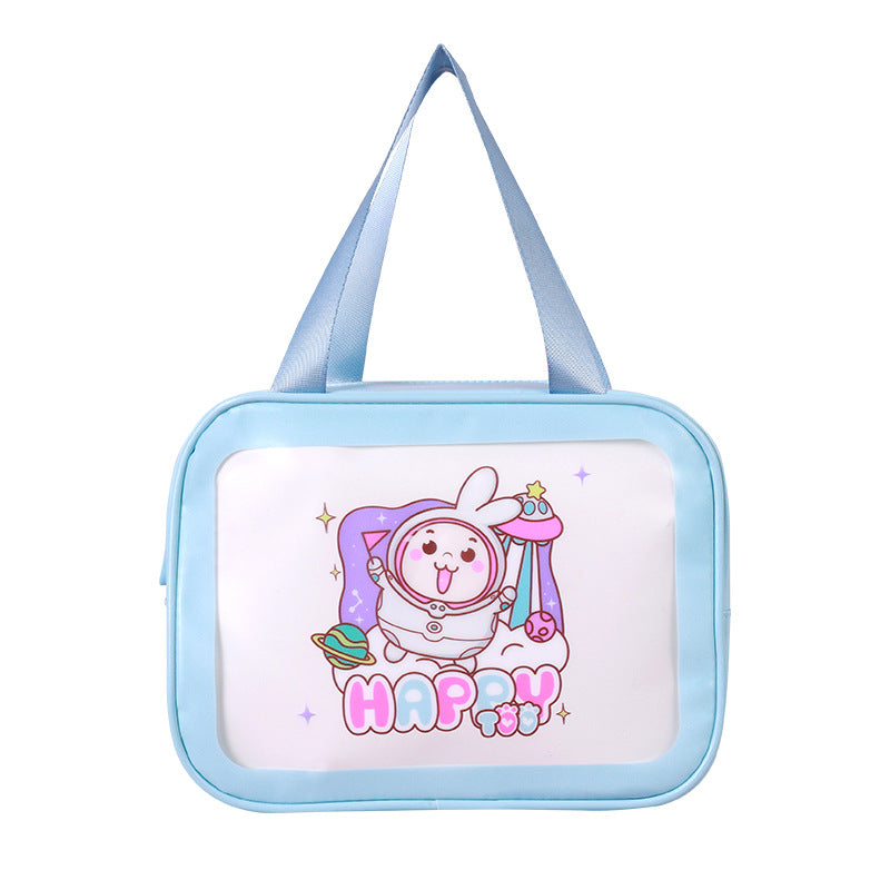 Large Capacity Wash Transparent Cartoon Waterproof Cosmetic Bags