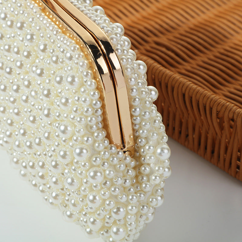 Women's Pearl Embroidery Dinner Portable Banquet Beaded Evening Bags