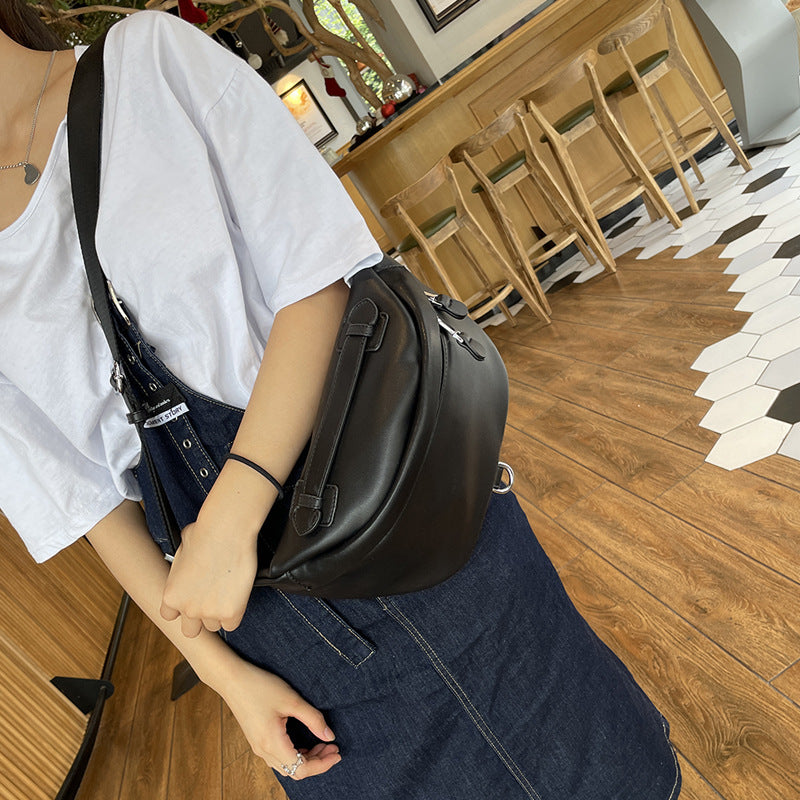 Women's Summer Fashion Dumpling Texture Soft Leather Waist Packs