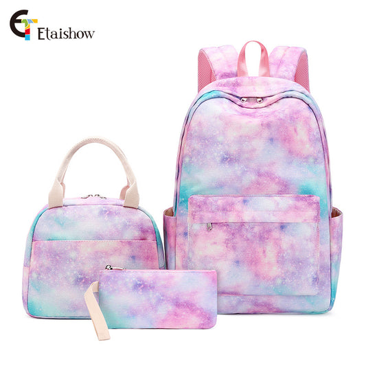 Three-piece Starry Sky Iti Printing Primary Elementary School Students' Schoolbags