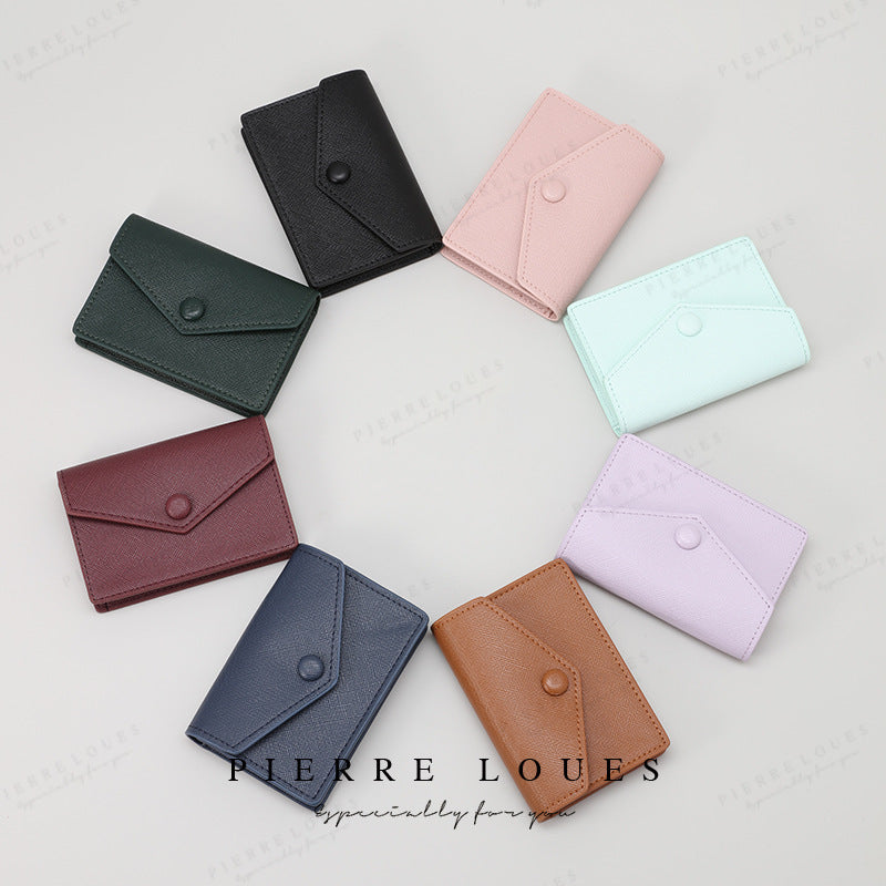 Women's Short Korean Style Cross Pattern Clutch Coin Purses