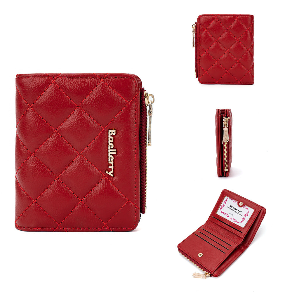 Women's Short Multiple Slots Korean Versatile Zipper Ladies Wallets