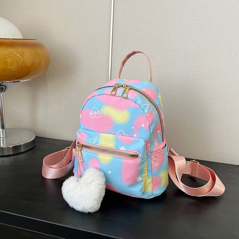 Trendy Texture Peach Heart Simple Personality Large Capacity Korean Backpacks