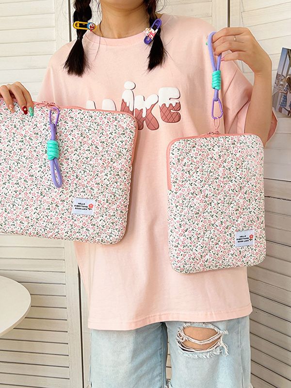 Fresh Flower Female Inch Liner Good-looking Tablet Bags