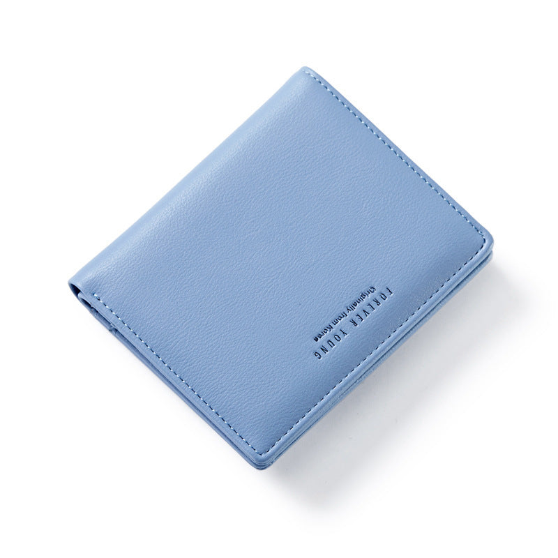 Women's Short Korean Two Fold Minimalist Multiple Ladies Wallets