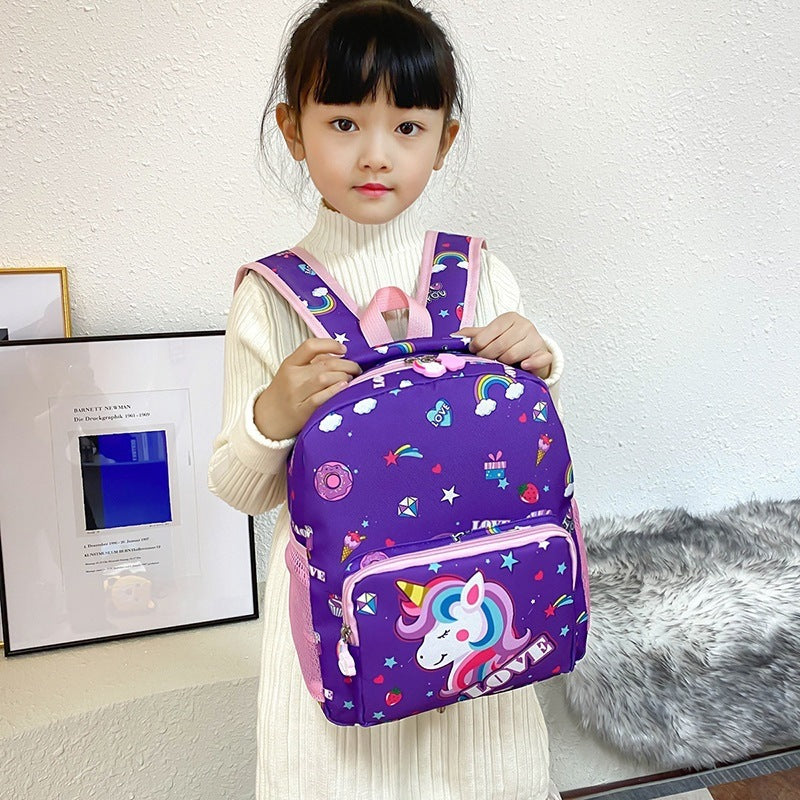 Children's Boys Year-old Unicorn Cartoon Burden Reduction Kindergarten School Bags