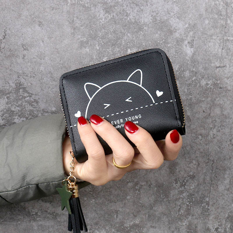 Cute Cat Short Tassel Female Fashion Ladies Wallets