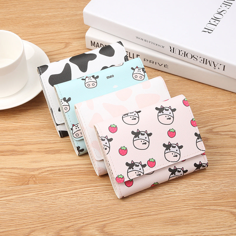 Women's Multiple Slots Short Small Mini Cow Ladies Wallets