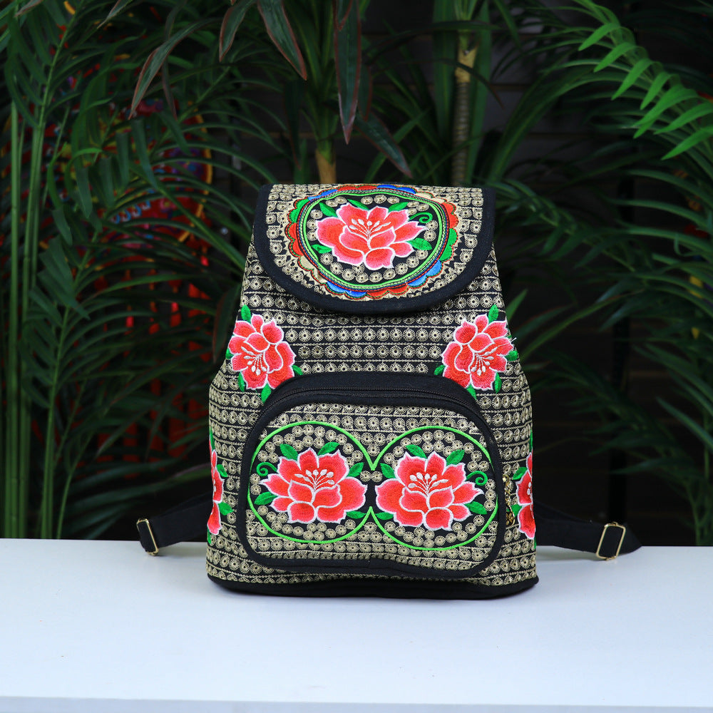 Women's Cool Ethnic Style Canvas Embroidered Backpacks