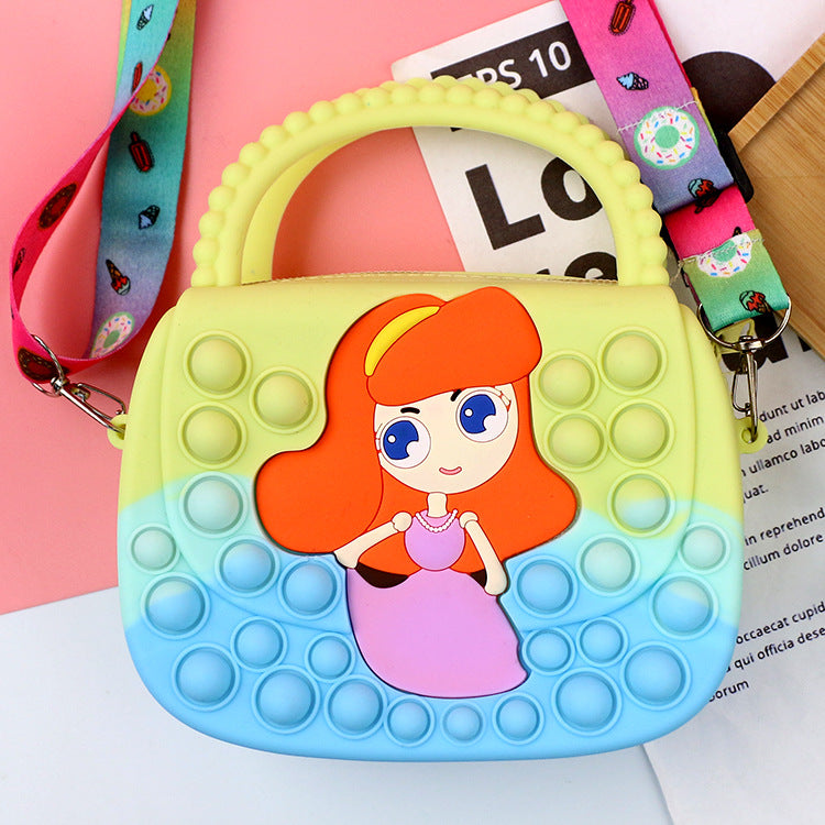 Killer Pioneer Cartoon Color Silicone Portable Double-sided Children's Coin Purse