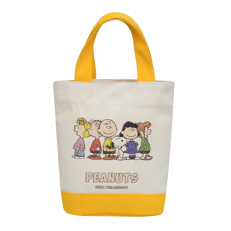 Bucket Canvas Cartoon Printed Animal Letter Bags