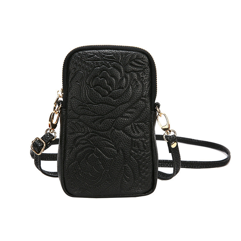 Women's Slouchy Leather Presbyopic Small Cowhide Phone Bags