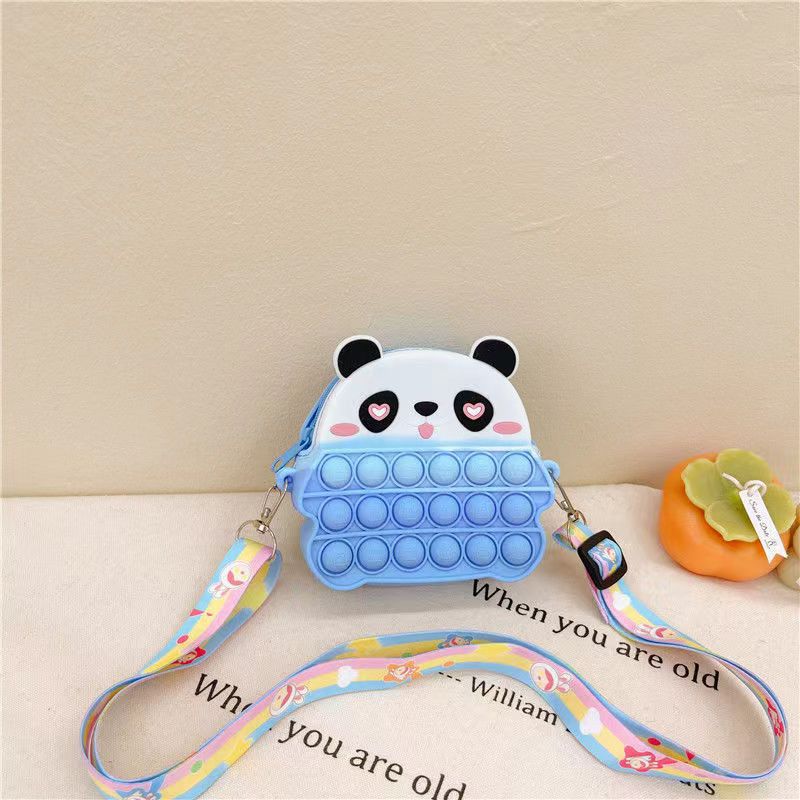 Cartoon Silicone Strawberry Cute Rainbow Female Coin Purses