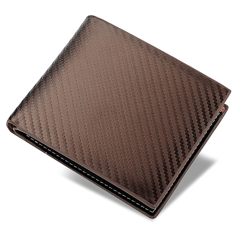 Men's New Carbon Fiber Zipper Horizontal Men's Wallets