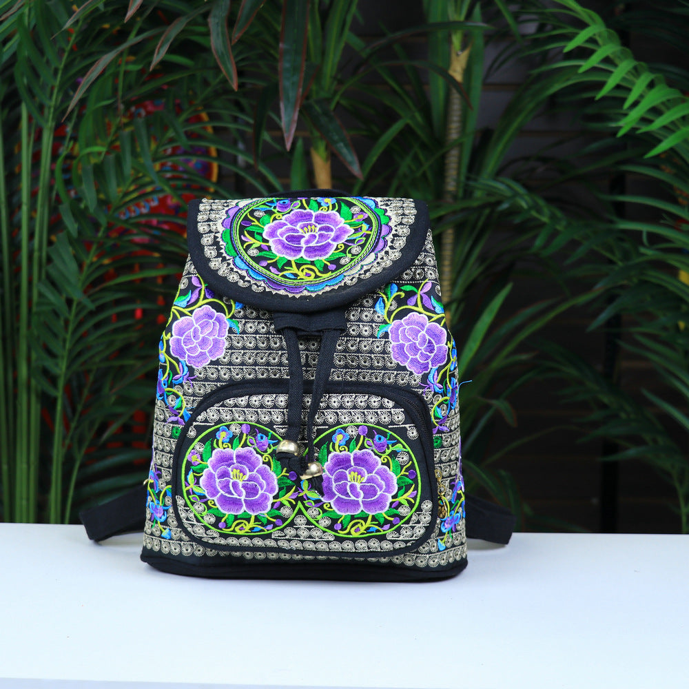 Women's Cool Ethnic Style Canvas Embroidered Backpacks