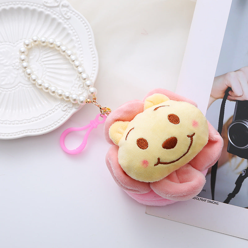 Cartoon Sun Flower Strawberry Bear Couple Pendant Coin Purses