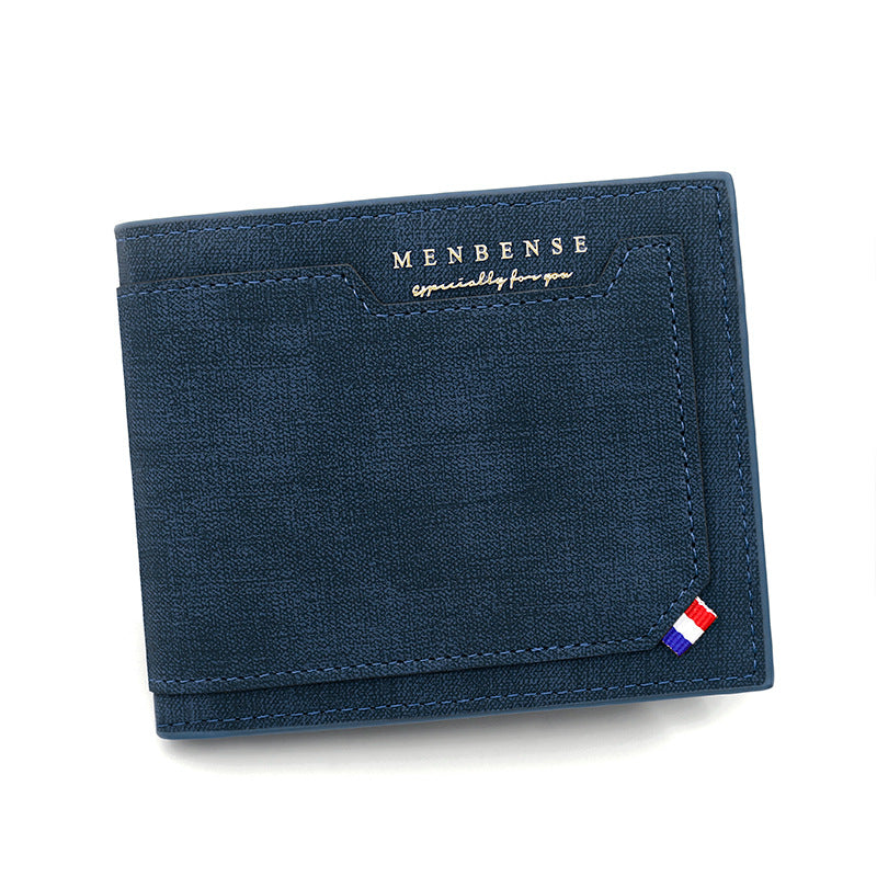 Men's Korean Style Short Frosted Hinge Large Men's Wallets