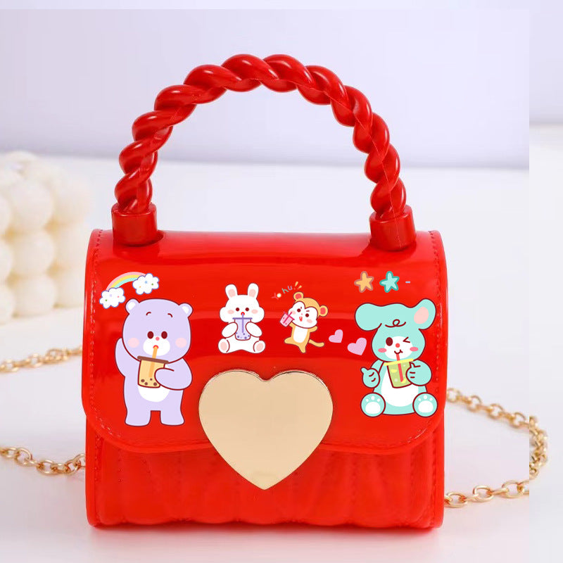 Children's Cartoon Bear Fashion Jelly Cute Little Children's Shoulder Bags