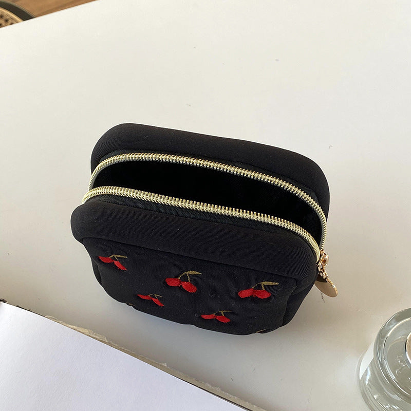 Comfortable Storage Portable Cherry Sanitary Napkin Cosmetic Bags