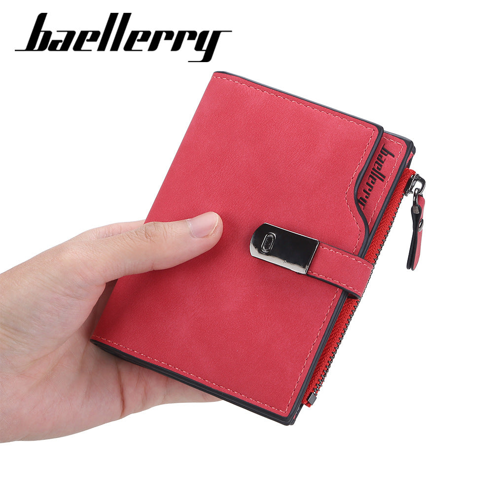 Cool Slouchy Fashion Zipper Short Folding Ladies Wallets