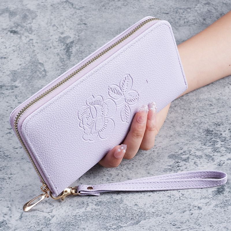 Pochette de Style coréen pour femmes, longue fermeture éclair, grands portefeuilles pour dames