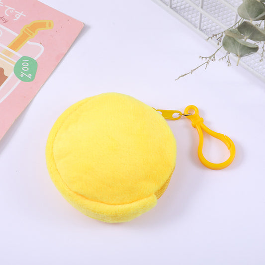 Plush Zipper Round Mini Cute Storage Crane Coin Purses