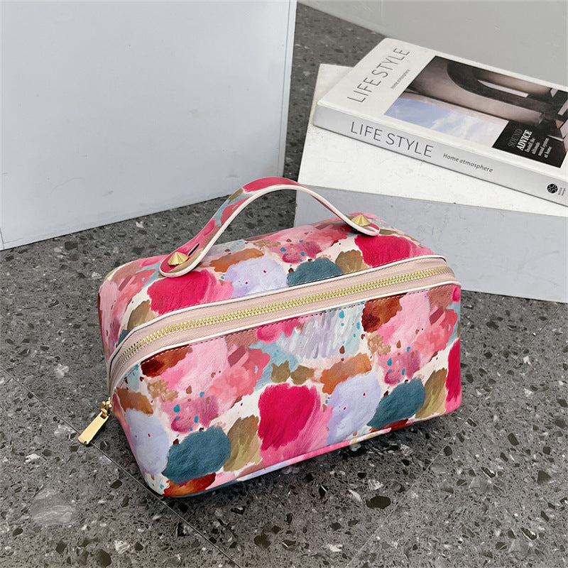 Women's Painted Large Capacity Portable Printing Storage Cosmetic Bags