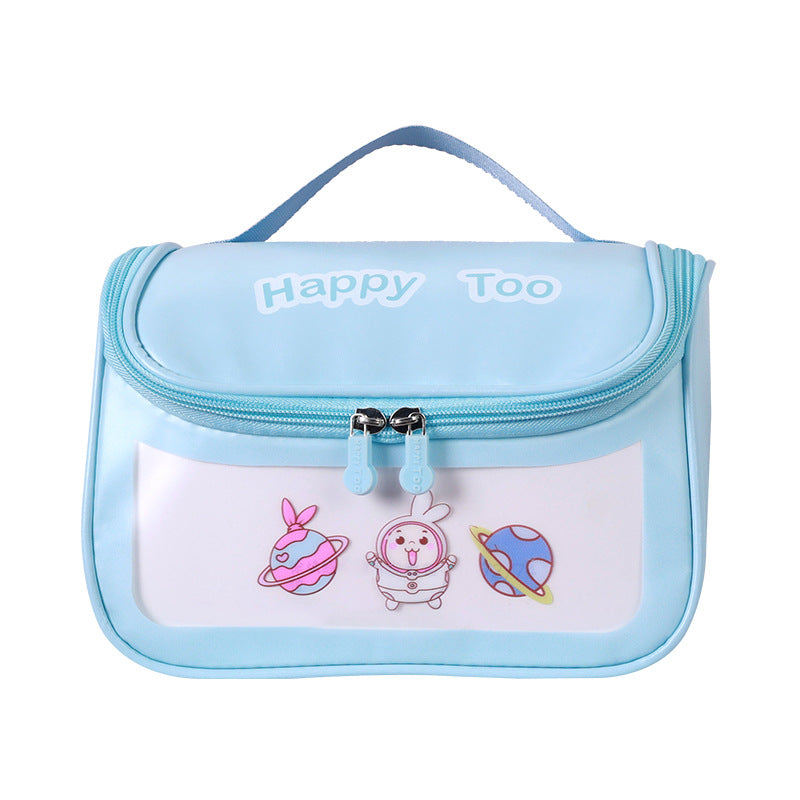 Large Capacity Wash Transparent Cartoon Waterproof Cosmetic Bags