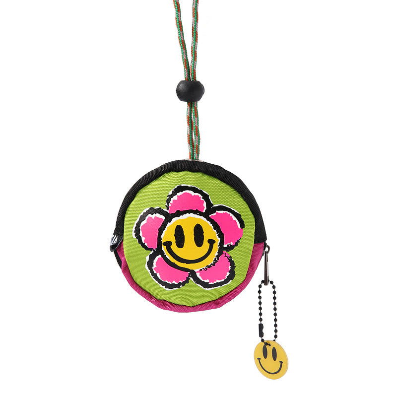 Smiley Face Storage Mini Earphone Halter Coin Purses