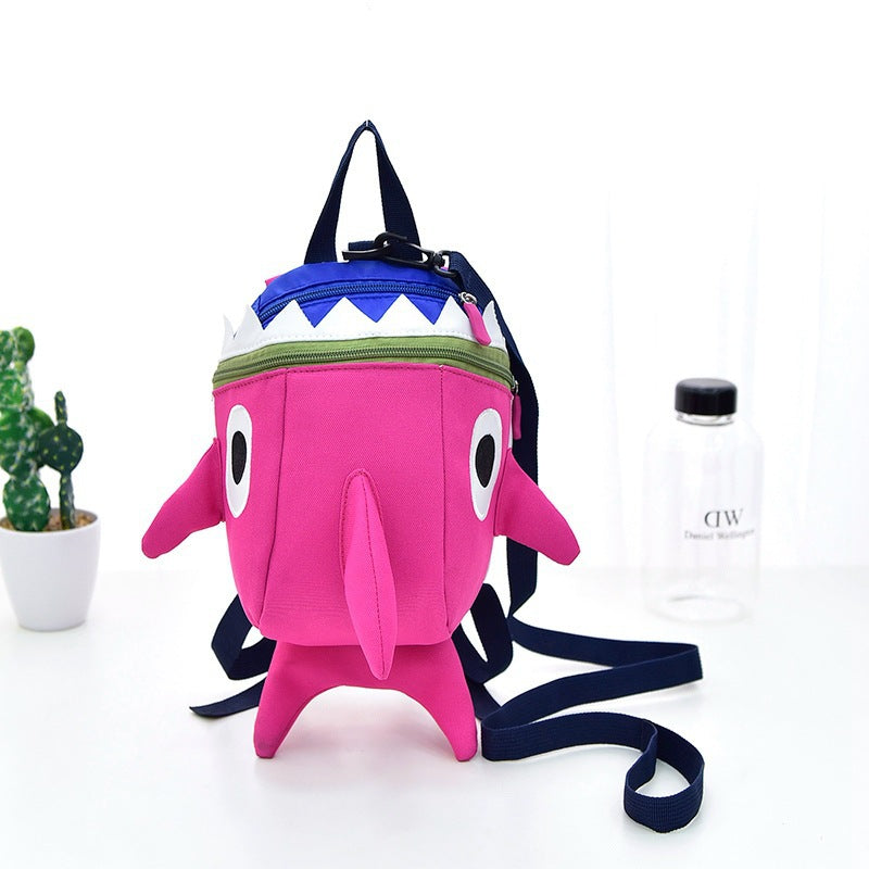 Children's Autumn Cute Shark Hand Holding Rope Children's Backpacks