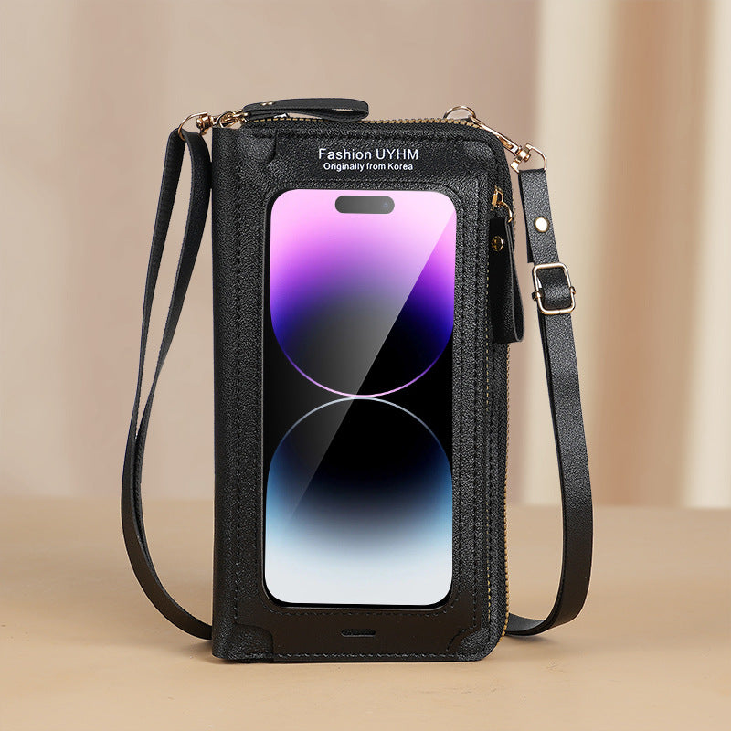 Women's Touch Screen Multifunctional Versatile Transparent Mini Phone Bags