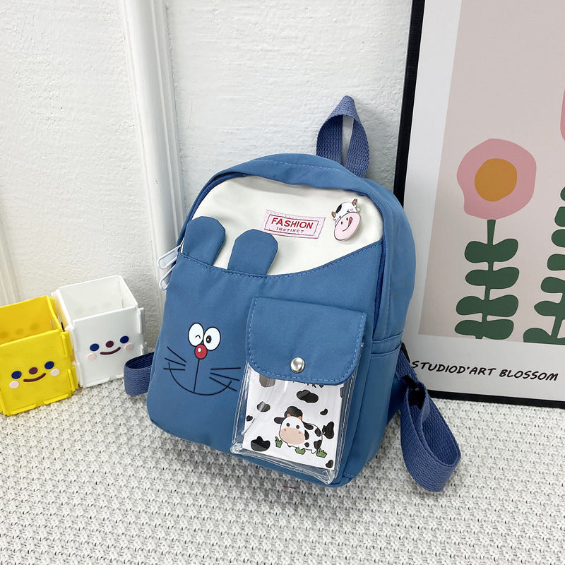 Sacs à dos multicolores pour enfants, chaton mignon, petite classe, dessin animé