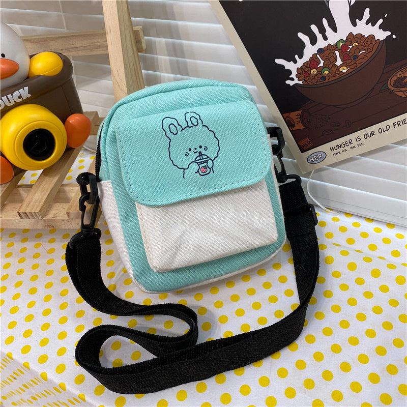 Canvas Small Female Summer Korean Style Cute Crossbody Bags